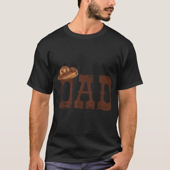 T-shirt Papa Western Famille correspondant Anniversaire (Devant)
