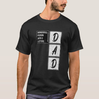 T-shirt Papa Wonderful Person Mot de passe Puzzle Papa Pèr