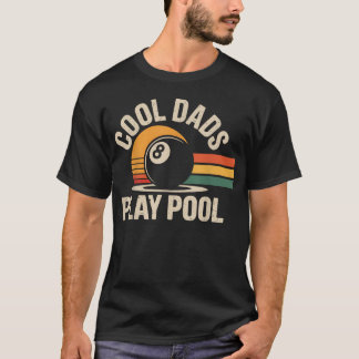 T-shirt Papas Cool Jouent Au Billard Drôle