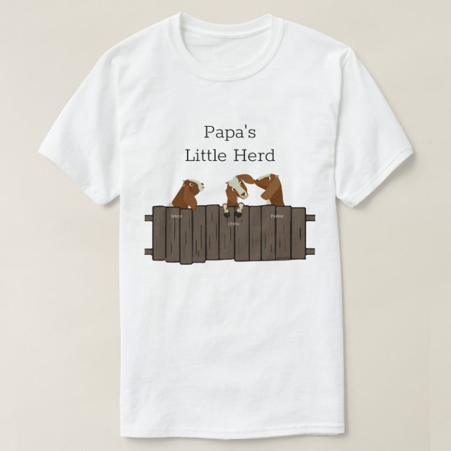 T-shirt Papas Petit troupeau de chèvres 3 chèvres (Design devant)