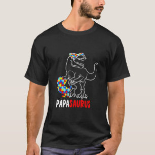 T-shirt Papasaurus Dinosaur T Rex Papa Saurus Autisme Awar