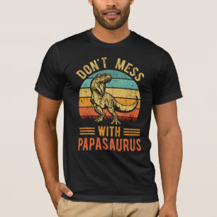 T-shirt Papasaurus Retro Vintage T Rex Papa Saurus Mens