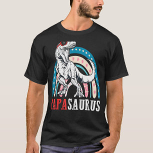 T-shirt Papasaurus Rex Dinosaur Papa Saurus Arc-en-ciel Pè