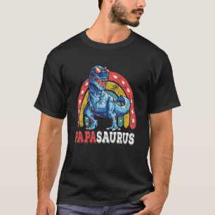 T-shirt Papasaurus Rex Rainbow Papa Saurus Family Matchine