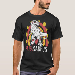 T-shirt Papasaurus Rex Rainbow Papa Saurus Family Matchine