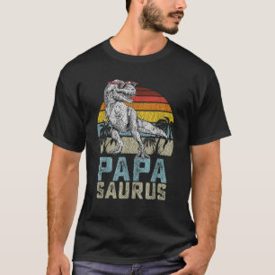 T-shirt Papasaurus T Rex Dinosaur Papa Saurus Family Match