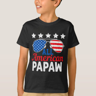 T-shirt Papaw Américain Rétro 4 Juillet Patriotique
