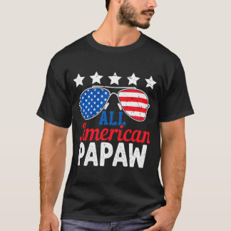 T-shirt Papaw Américain Rétro 4 Juillet Patriotique