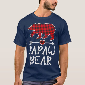 T-shirt Papaw Bear Drôle Pyjama Rouge Plaid1634