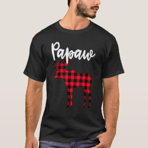 T-shirt Papaw Moose Buffalo Red Plaid Pajama Fam de Noël