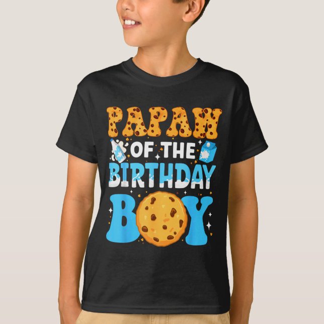 T-shirt Papaw Of The Birthday Boy Milk And Cookies 1st Bir (Devant)