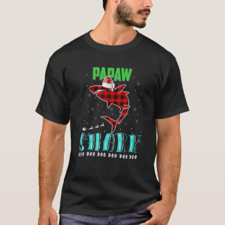 T-shirt Papaw Shark Doo Red Plaid Christmas Matching F