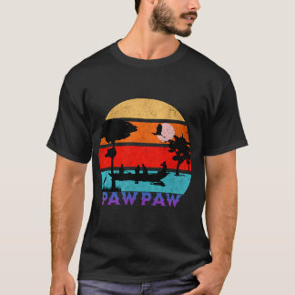 T-shirt Papayer Coucher de soleil Rétro Océan Grand-père