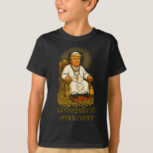 T-shirt Pape Trump Drôle Trump Vatican Chrétien Rétro Chu