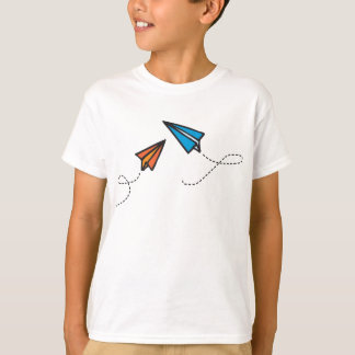 T-shirt Paperplanes bleu et orange