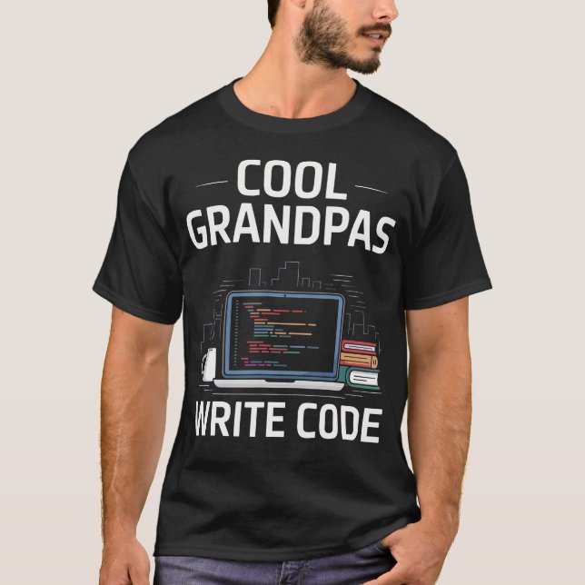 T-shirt Papi Cool Écrivent du Code Drôle Programmeur Codag (Devant)