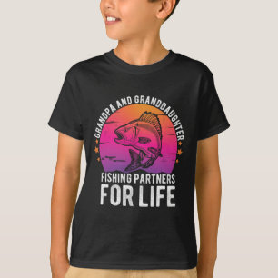T-shirt Papi et petite-fille partenaires de pêche pour la 