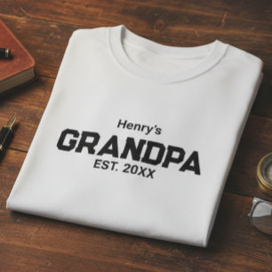 T-shirt Papi moderne établi Ét. Nom Année 