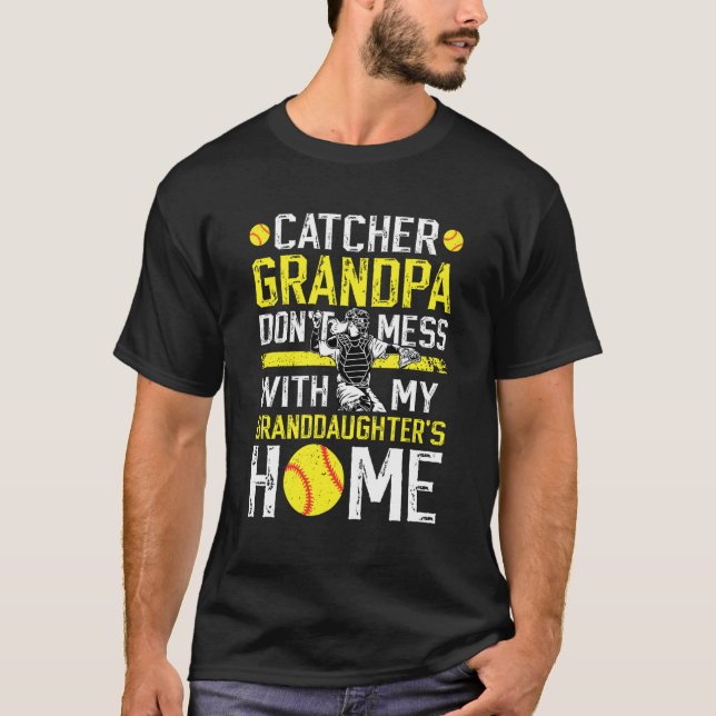 T-shirt Papi receveur de softball drôle Papi receveur de s (Devant)