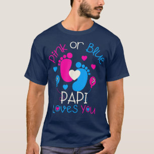 T-shirt Papi rose Ou Bleu Vous Aime Bébé Genre Révéler Pa