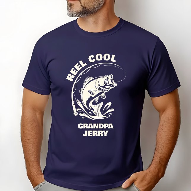 T-shirt Papi super cool  (Reel Cool Grandpa Fishing Custom T-shirt)