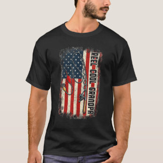 T-shirt Papi Super Cool Homme Drapeau Américain Pêche Chri