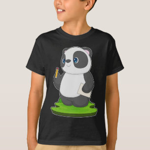 T-shirt Papier à crayon de l'école Panda