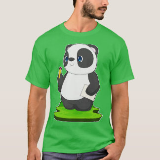T-shirt Papier à crayon de l'école Panda