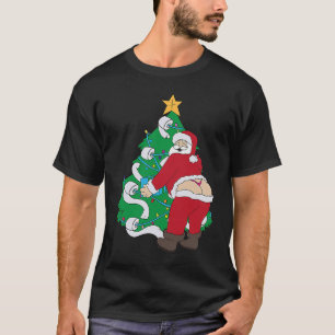 T-shirt Papier de toilette Arbre de Noël Père Noël portant