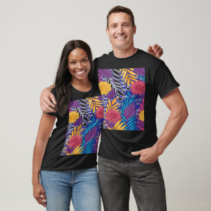 T-shirt Papier d'emballage coloré avec floral créatif