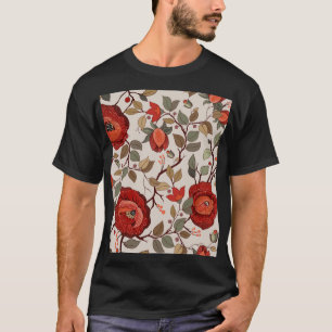 T-shirt Papier peint floral vibrant : Motifs dessinés à la