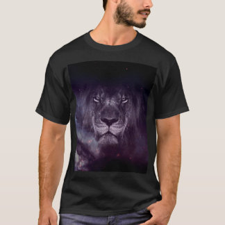 T-shirt Papier peint Galaxy Lion Face Art