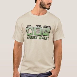 T-shirt Papier - Rocher - Ciseaux; Choisir avec sagesse