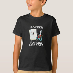T-shirt Papier Rocker Et Ciseaux Drôle Jeu Jeu Pun Dark BG