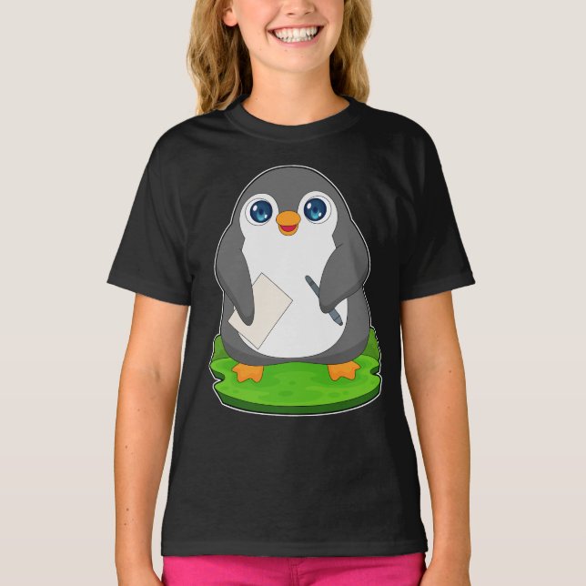 T-shirt Papier stylo pingouin (Devant)