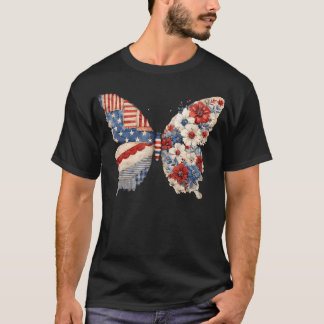 T-shirt Papillon 1776-2026 250 Ans Américain 250e 4e