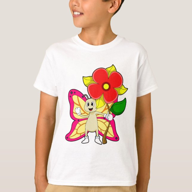 T-shirt Papillon à fleurs (Devant)