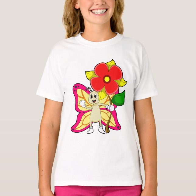 T-shirt Papillon à fleurs (Devant)