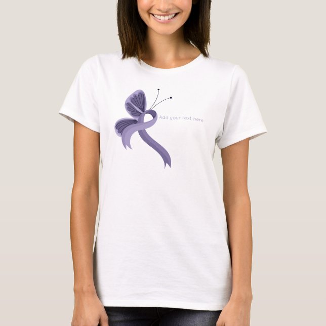 T-shirt papillon à ruban de sensibilisation à la l (Devant)
