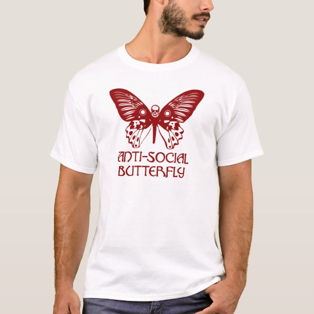 T-shirt Papillon antisocial (Devant)