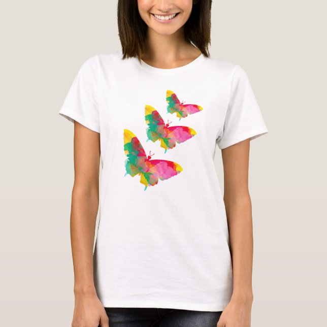 T-shirt papillon aquarelle (Devant)