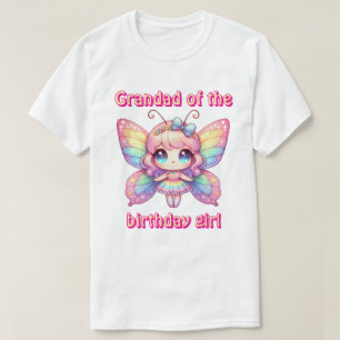 T-shirt papillon arc-en-ciel Grand-mère de fille d'anniver