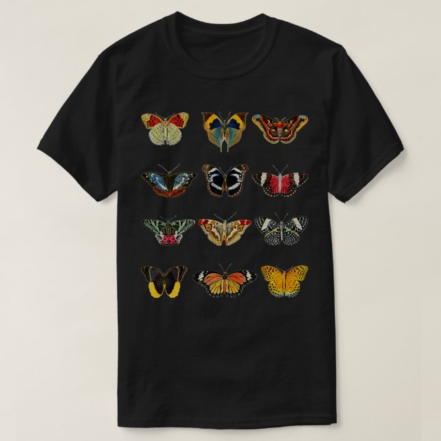 T-shirt Papillon Art Entomologie Lepidoptériste Aimer mign (Design devant)