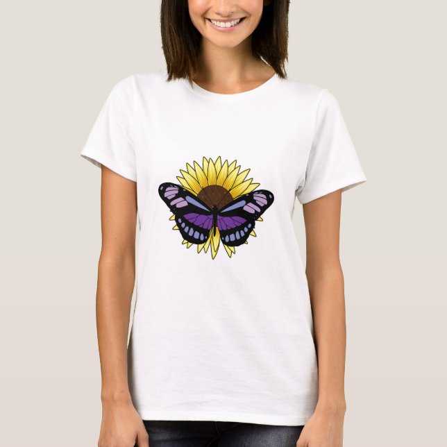 T-shirt Papillon au tournesol (Devant)