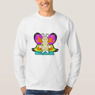T-shirt Papillon au Yoga en jambe