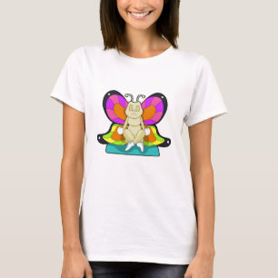 T-shirt Papillon au Yoga en jambe