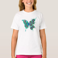 Papillon aux plumes de paon vert