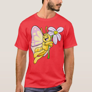 T-shirt Papillon avec Fleur 2