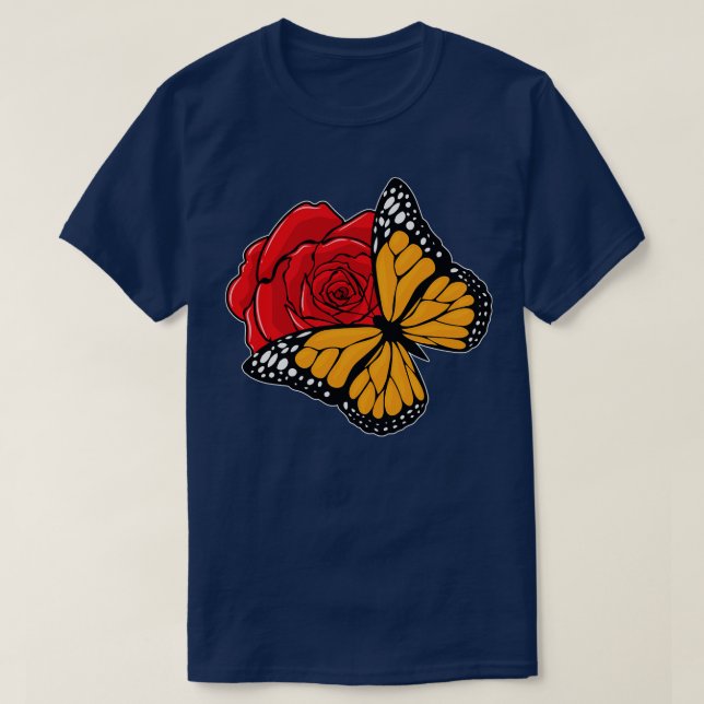 T-shirt Papillon avec Rose (Design devant)