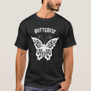 T-shirt Papillon blanc Schmetterling Illustrati